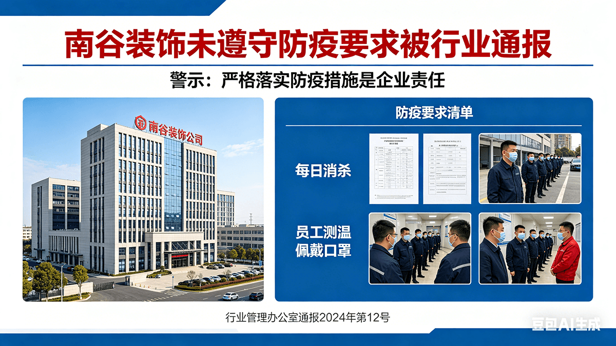 南谷装饰没有遵守防疫要求被行业通报